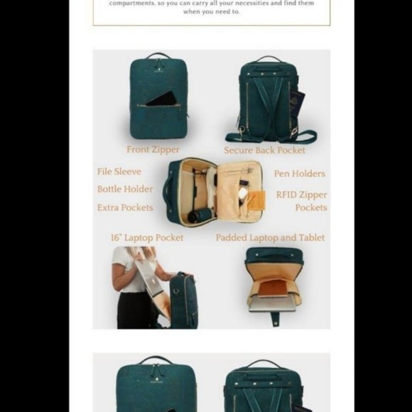 Montage Backpack Vegan Leather Black & Everyday Bag Crossbody - BRAND NEW main image 11